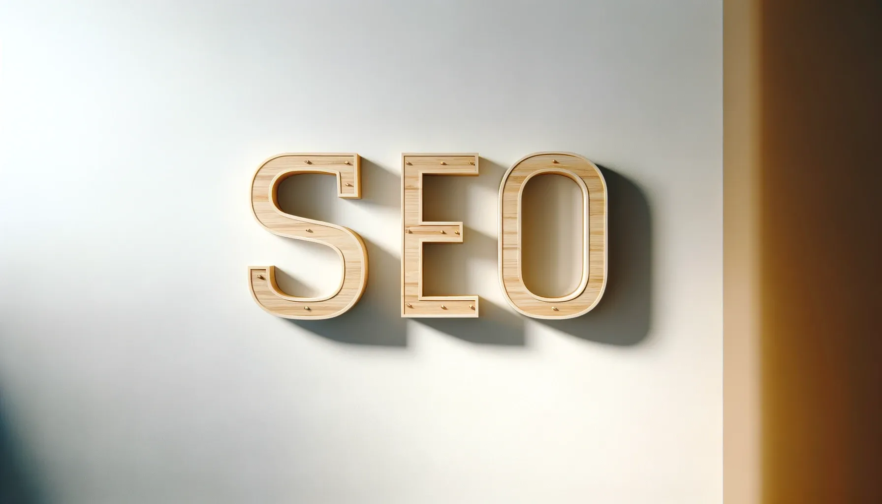 SEO wood letters on wall
